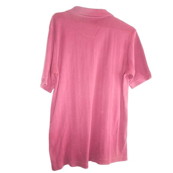 Burgundy ribbed Knit Sz M Collared Performance Polo shirt Short sleeve Architect - Picture 4 of 4